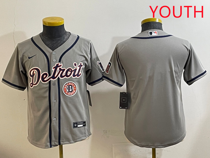 Youth 2025 Detroit Tigers blank grey Nike MLB jersey style 9->youth mlb jersey->Youth Jersey